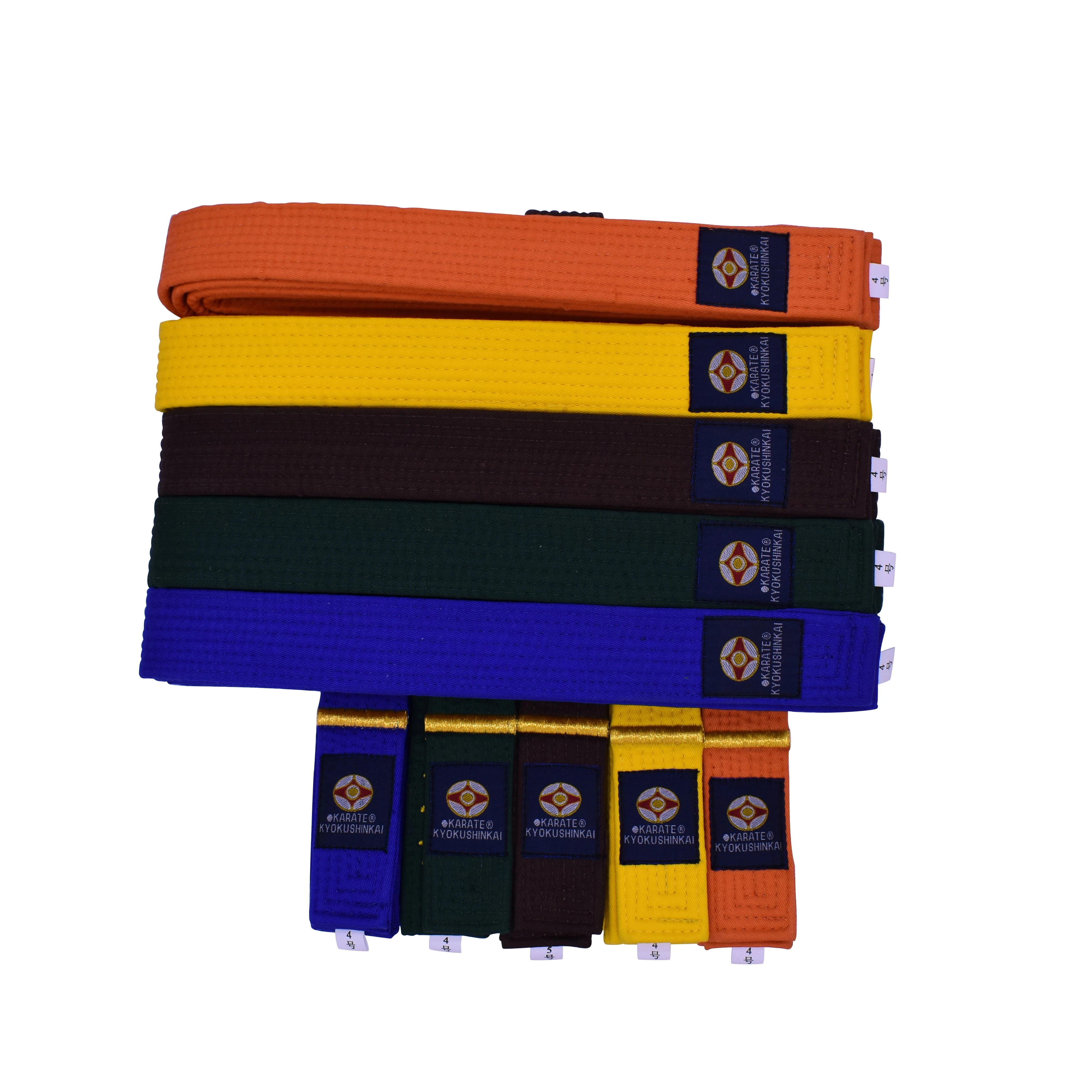 4cm Width Kyokushin Kai World Karate Federation Karate Belt Embroidery Belt for Children Adults College Students Brown Green