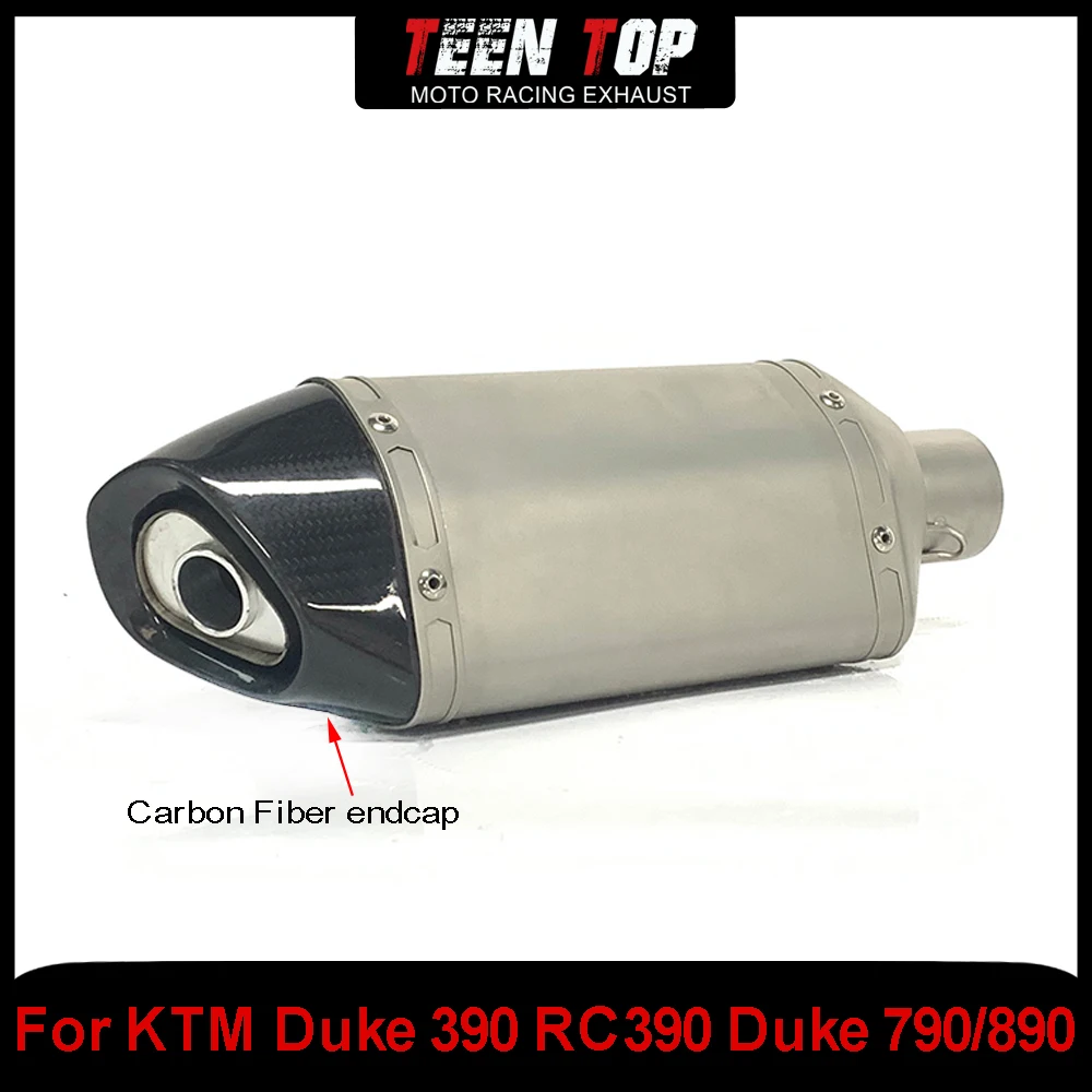 Motor Bike Exhaust Escape System Carbon Fiber For KTM Duke 390 RC390 Duke 790/890 Exhaust Muffler 51mm Silenciexu Moto