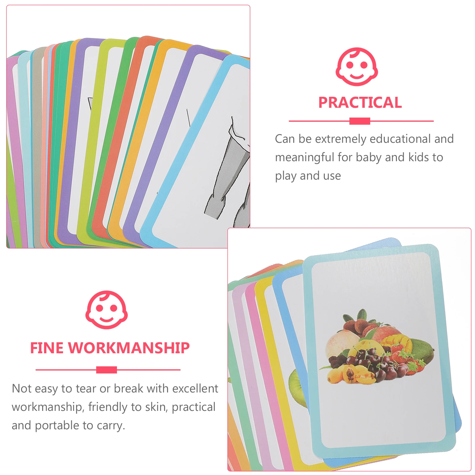 4 Boxes Early Education Cards Toys Learning Infant for Development Portable Toddler Paper Kids Talking Flash Child Cognitive