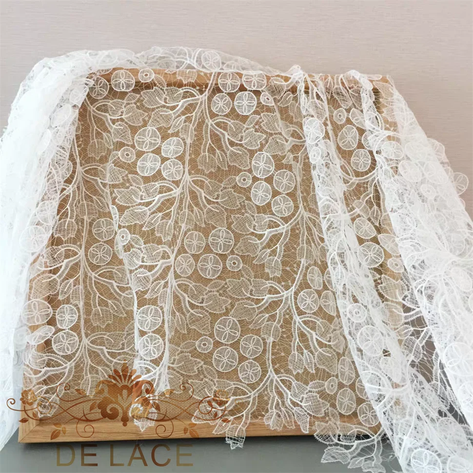 

SXGN New Style Wedding Dress Lace Fabric Hollow Out Floral Pattern Bridal Wedding Dress Lace Fabric