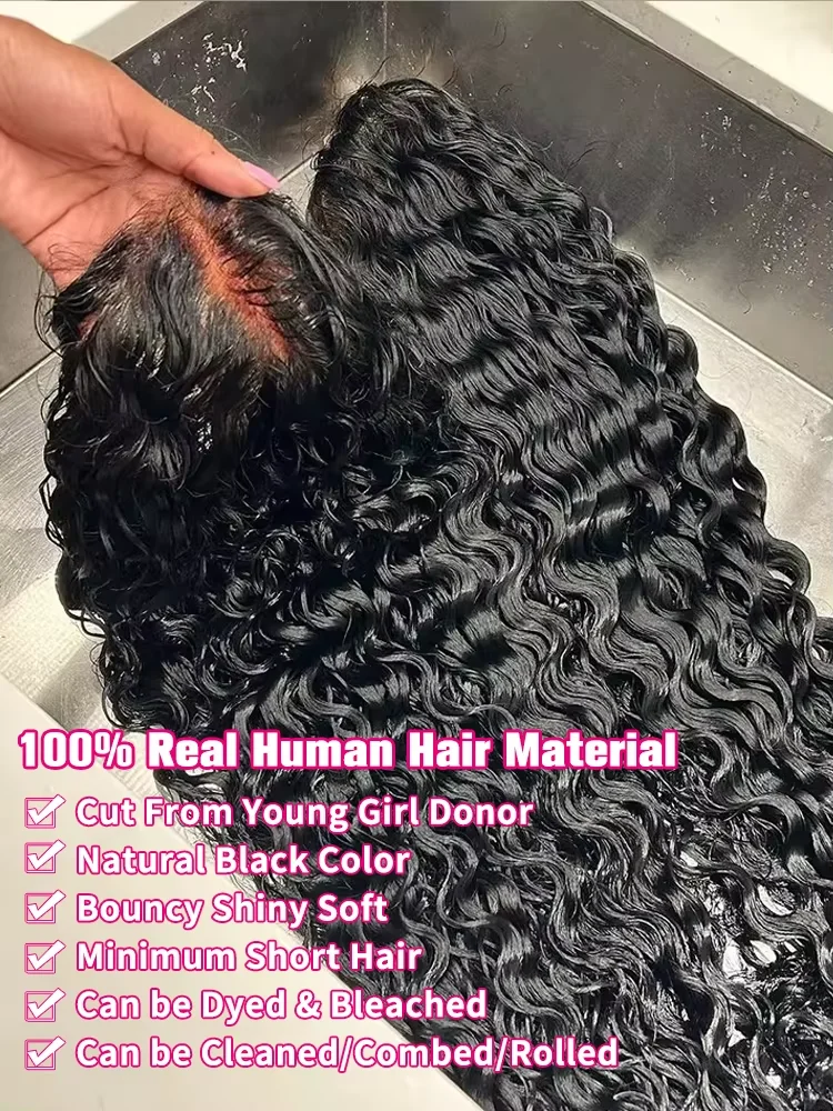 شعر مستعار موجة عميقة شعر الإنسان قبل قطعها قبل قطع ارتداء والذهاب HD شعر مستعار دانتيل للنساء 200 الكثافة 5x5 الدانتيل إغلاق الباروكات شعر الإنسان