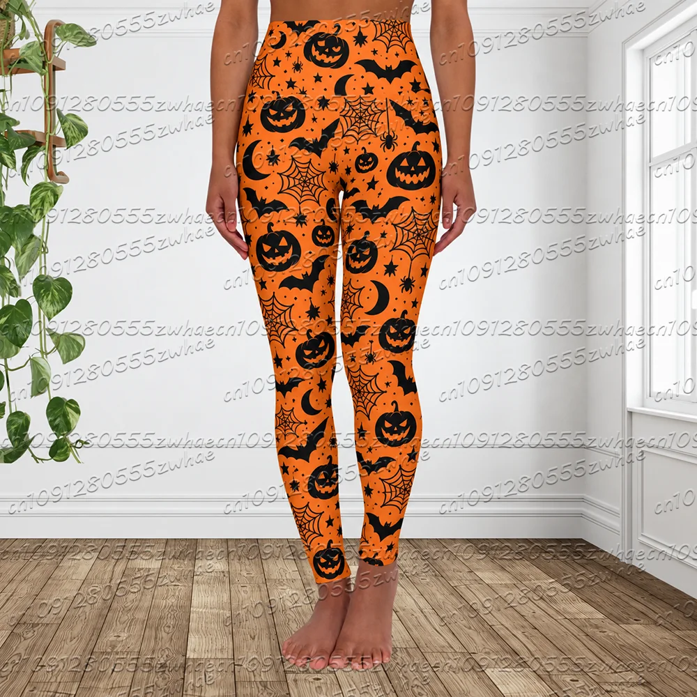 New Halloween Women's Fitness Tights Skeleton Digital 3D Printed Adult Women's Sexy Stretch Pants Slimming High Waist Tights