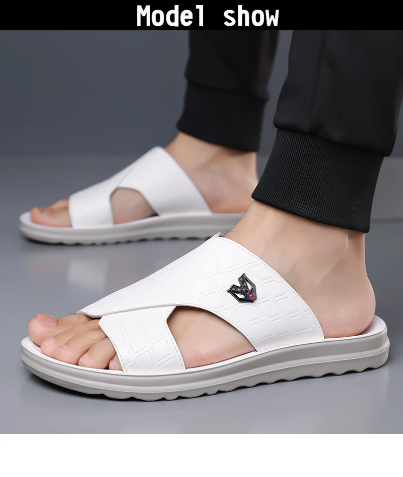Herren Sommer Outdoor Slip-On Hausschuhe Rutschfeste Weiche Sohle Freizeitsandalen zum Fahren und für den Strand -9023 – Detail 3
