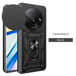 Camera Shockproof Armor Case For Xiaomi Redmi A3 A2 A1 4G Car Magnetic Holder Ring Protect Cover