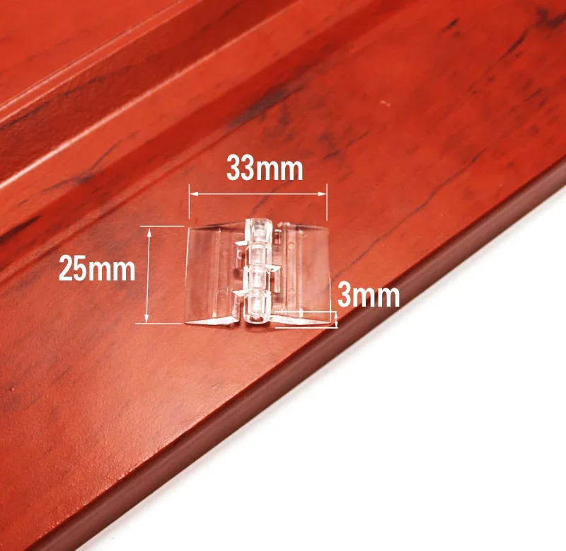 10Pcs 25X33 30X33 38X45 65x42 Plastic Folding Hinges Transparent Plexiglass Hinge Durable Clear Acrylic