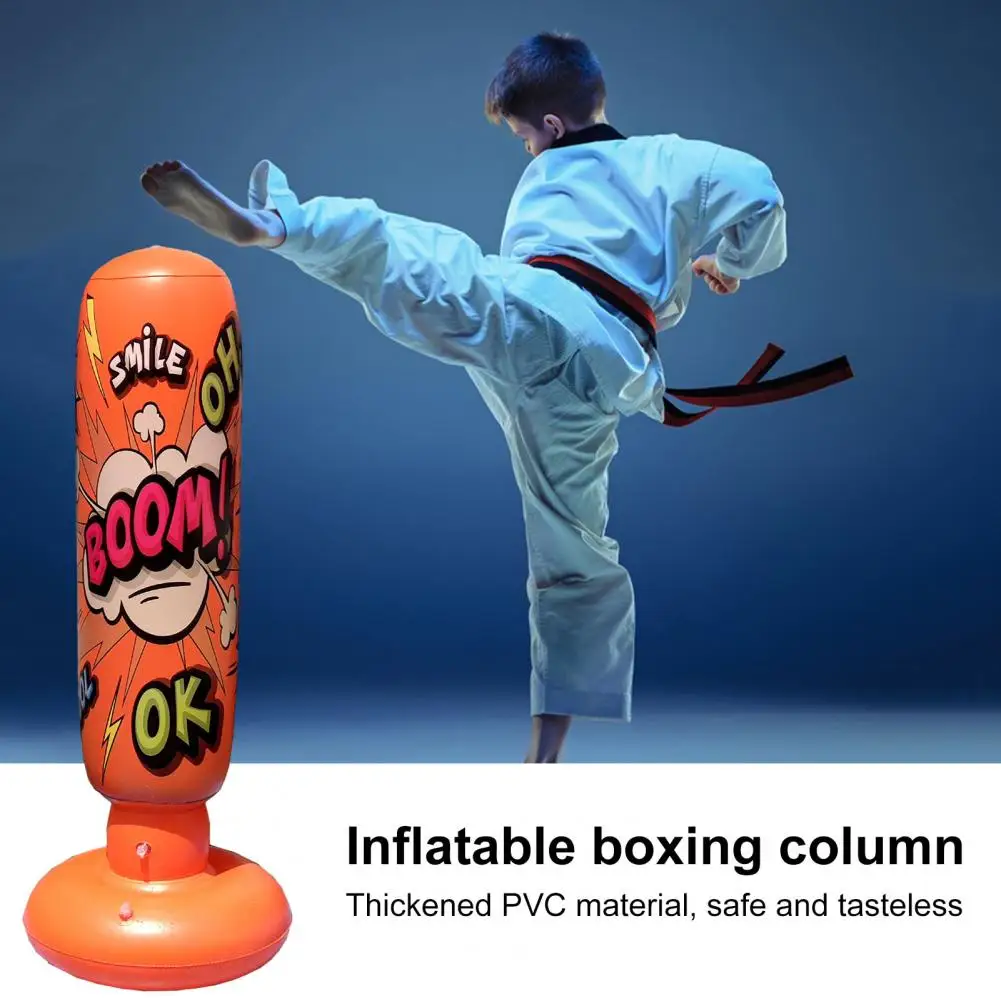 

125*45cm Kids Inflatable Punching Bag Exquisite PVC Waterproof Karate Punching Bag Boxing Equipment Practice Karate Kickboxing