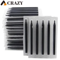 50 Uds. Puntas de tatuaje largas desechables tamaño redondo plástico negro puntas de tatuaje largas tubo de boquilla para máquina de tatuaje suministro de agujas