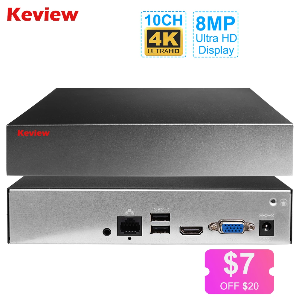 H.265+ NVR 10CH DVR CCTV NVR 4K 8MP 5MP 4MP 3MP 2MP IP Network Video Recorder For Surveillance Camera System Kit gagaview app