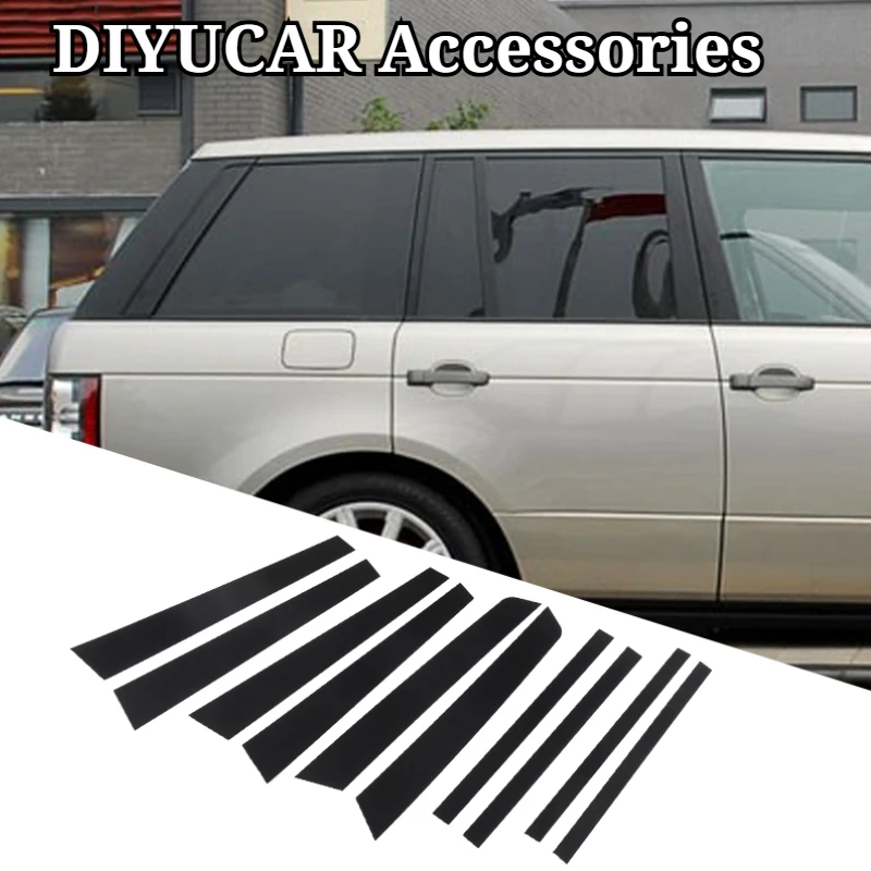 For Land Rover Range Rover Vogue HSE 2002-2012 PC Black Car Door Window Center B Pillar Post Trim Cover Sticker Car Accessories