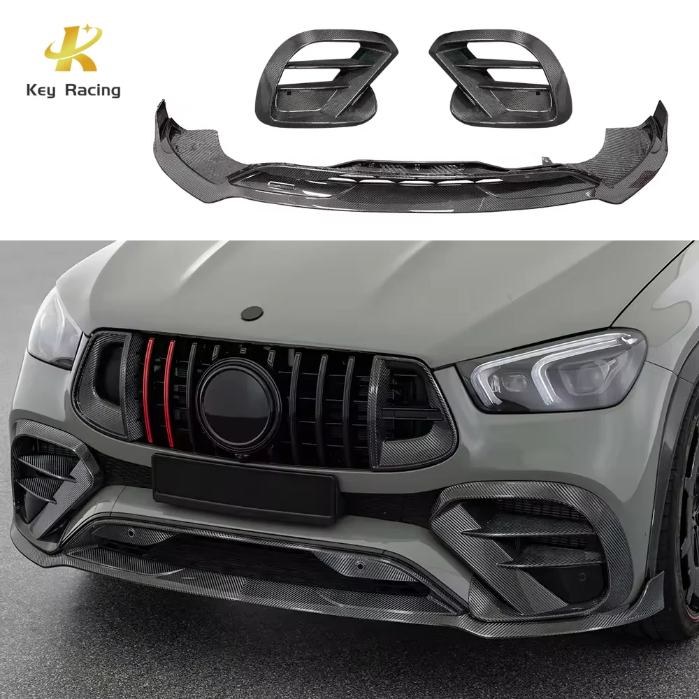 GLE 53 63 Coupe Upgrade B Style Carbon Fiber BodyKit BS Style Front Bumper Lip Air Vent For Mercedes-Benz GLE53 GLE63 Coupe