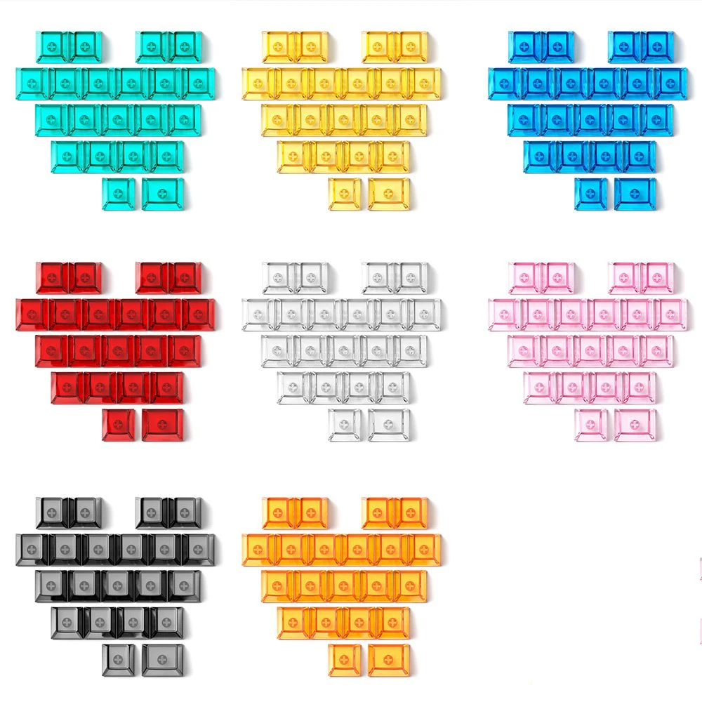 21 Keys Transparent PC Blank Cherry Profile Shine Through Bl