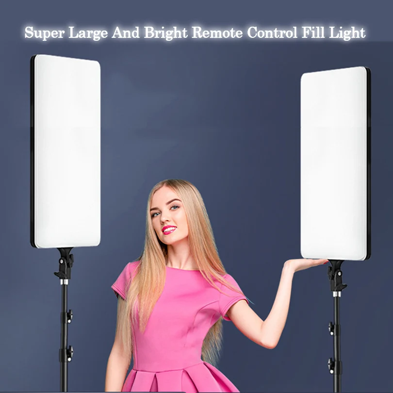 Photography Lighting Kit, 19inch Large Bi-Color LED Video Light Panels With Remote Control Tripods For Youtube Videos Shooting