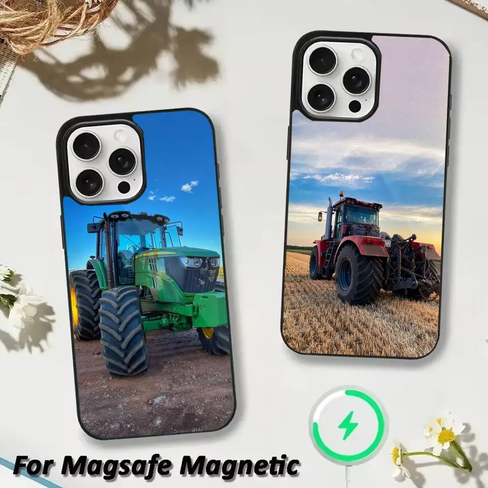 

T-tractor Phone Case For iPhone 17 16 15 14 13 12 Pro Max Plus for Magsafe Mirror Wireless Magnetic Cover