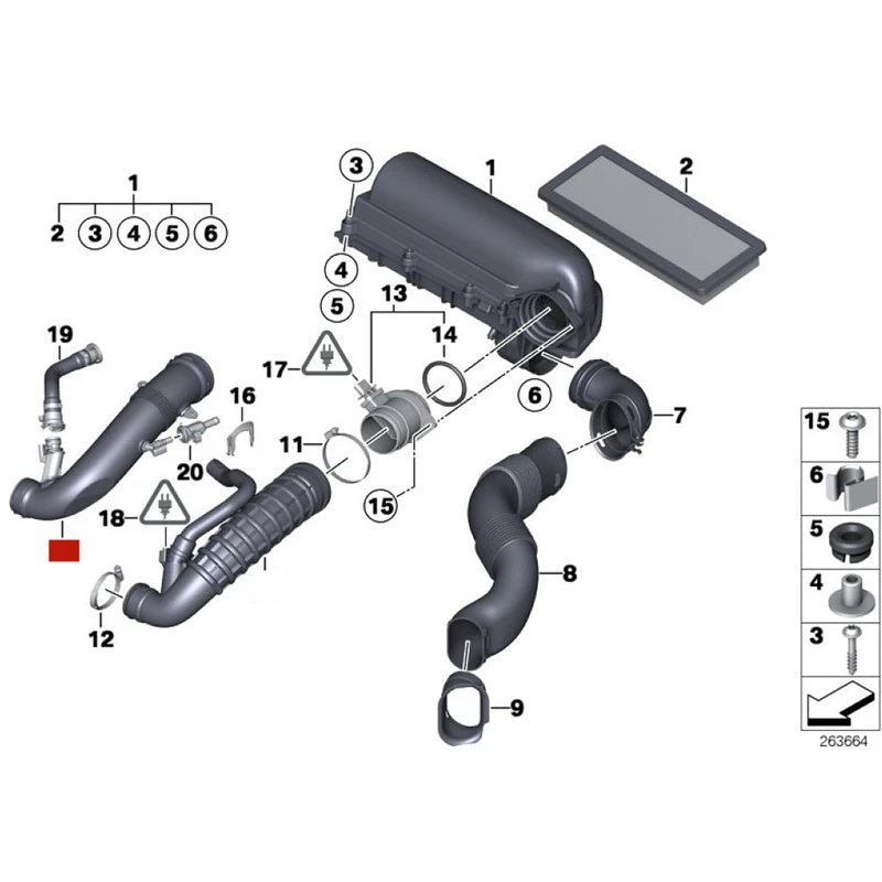 13717627502 Engine Air Intake Pipe Hose Fit for BMW MINI Cooper S R56