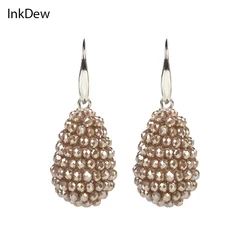 INKDEW Long Drop Earrings Beaded Multicolor Handmade Threading Crystal Big Earrings for Women Gift oorbellen Jewelry boho EA005