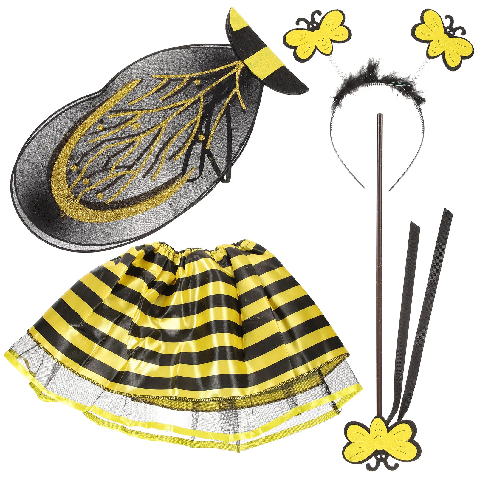 Honey Bee Costumes Dress up Prop Cosplay Wing Props Halloween Bumblebee Performance Delicate Clothes Supplies Child