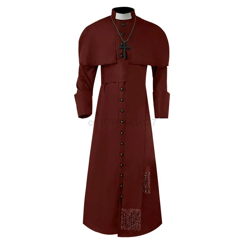 Waq89 Clergy Men Cassock Priest Costume Bishop Roman Catholic Church Soutane Pope Pastor Father Mass Missionary Robes New 2025