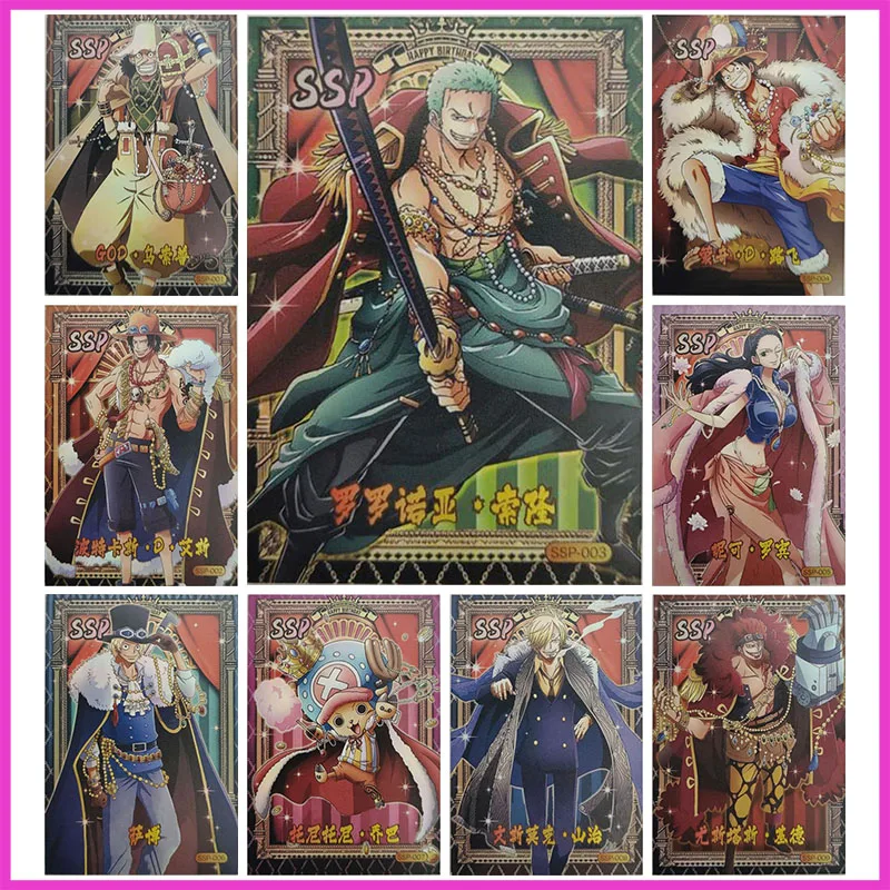 

Anime ONE PIECE Rare SSP SSR UR CR Refraction Game Cards Zoro Luffy Robin Nami Toys for boys Collectible Cards Birthday Present