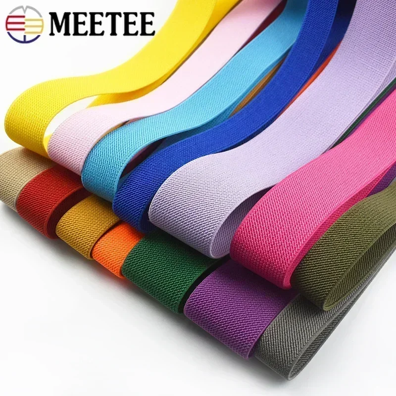 3/5Meters 10-50mm Elastic Bands for Trousers Waist Rubber Band Stretch Webbing Tapes Belt DIY Underwear Clothes Sewing Accessory