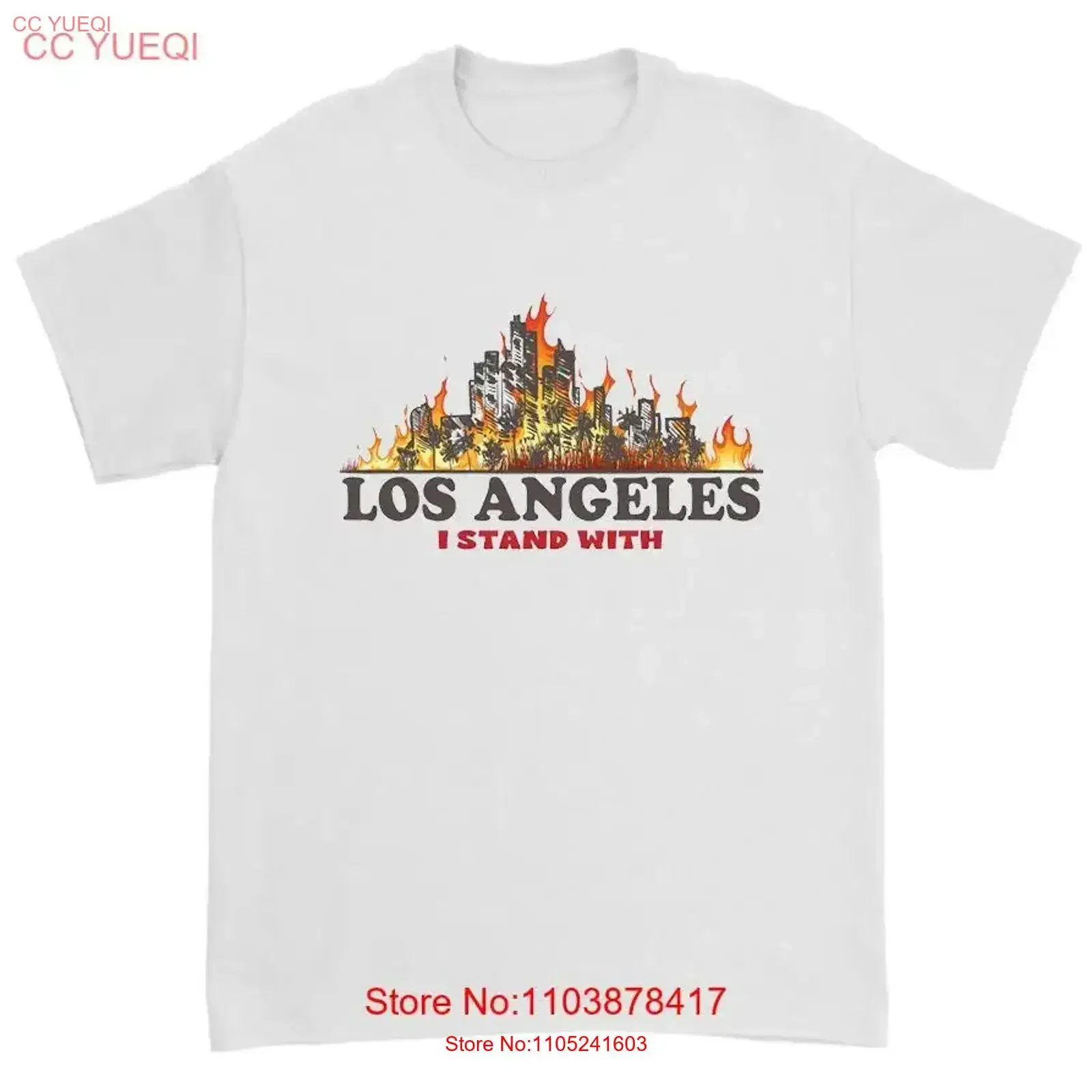 I Stand With Los Angeles California T Shirt Pray For LA Fire Forest Firefighters vintage Washed Stretched Breathable graphic