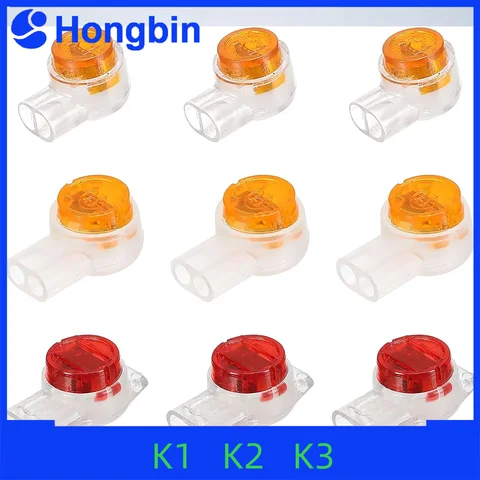 100PCS K1 K2 K3 Connector Wire Splice Connector RJ45 RJ11 Wiring Ethernet Telephone Cable Cord UY2 Network Cable Terminal