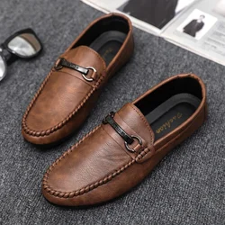 Fashion New Leather Men's Casual Shoes Male Lazy Shoes Breathable Loafers Comfort Slip-on Driving Shoes Luxury Brand Moccasins