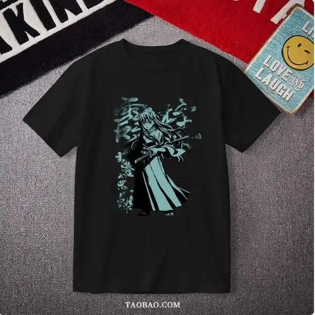 

Anime Demon Slayer Tokitou Muichirou Short Sleeve T-Shirt Summer Cosplay Student Loose Tops anime