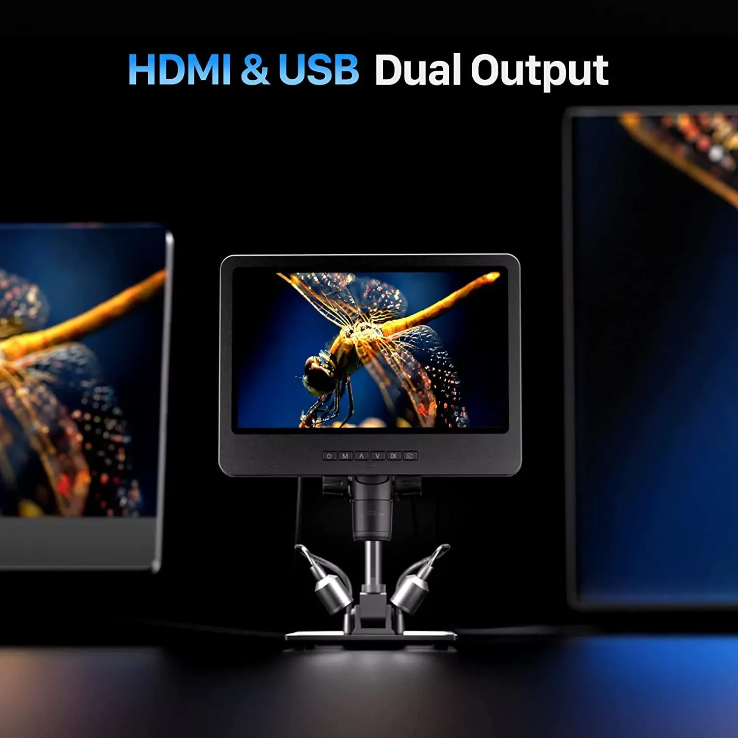 Imagem -02 - Tomlov-hdmi Microscópio Microscópios Digitais Eletrônica Ferramenta de Solda Câmera Tripla Lente Ips Lcd Dm602 1500x 101