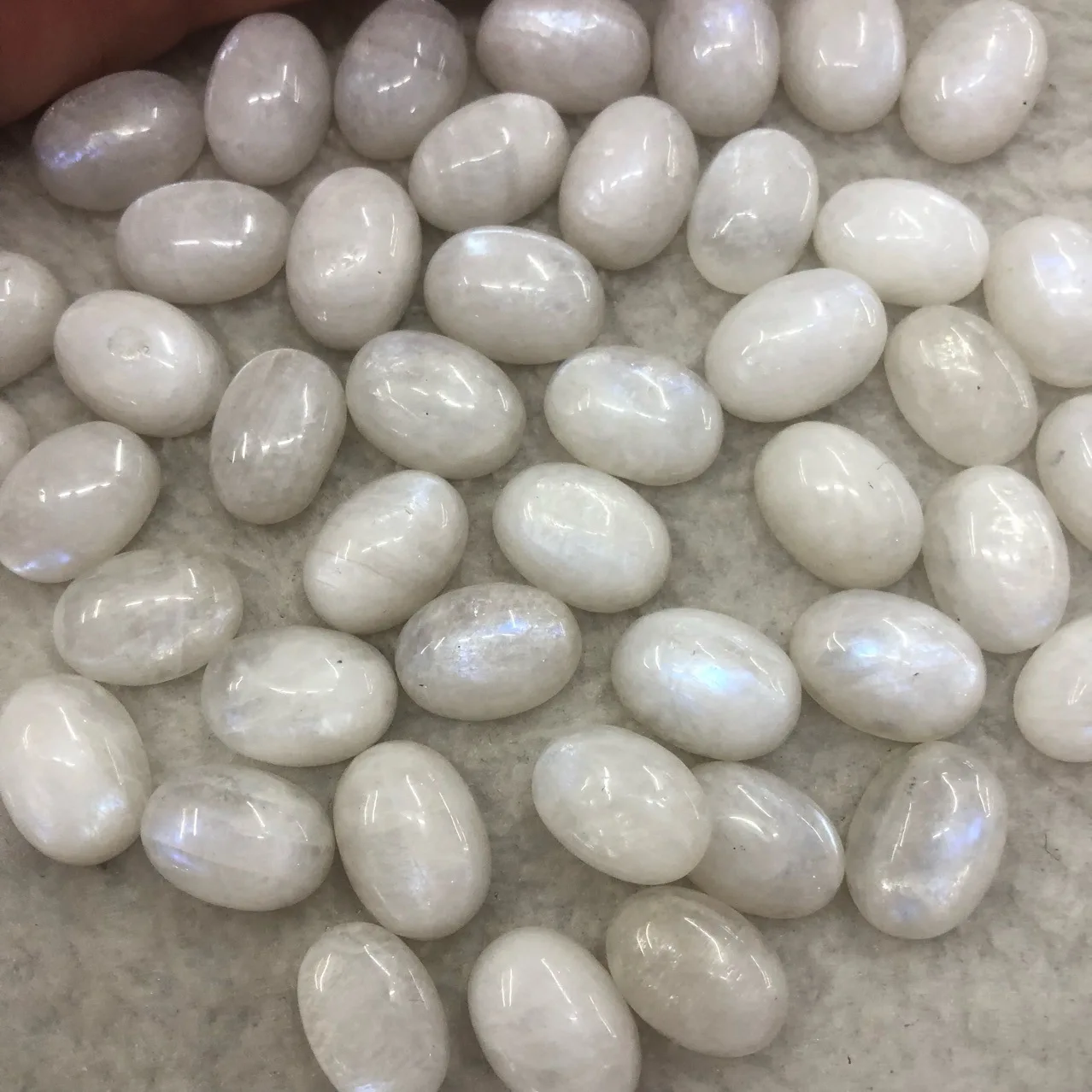 Wholesale 10pcs/pack Genuine Moonstone Bead Cabochon 10x14mm Oval Gemstone Ring Face For Jewelry DIY