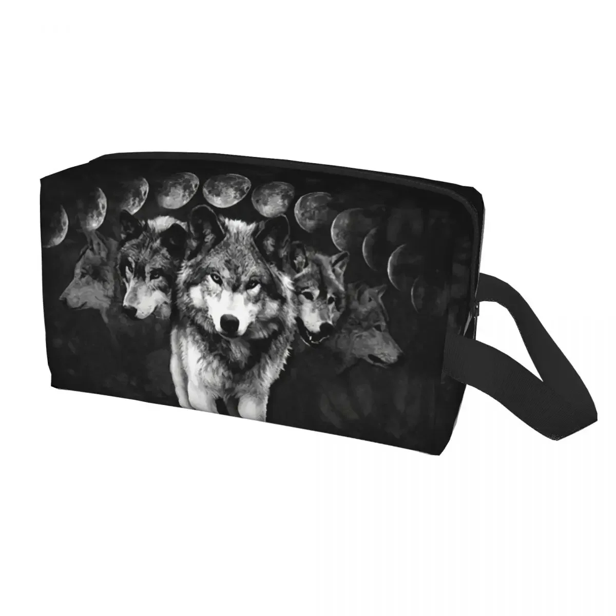 

Custom Animal Spirit Guides Travel Cosmetic Bag for Women Wolf Family Toiletry Makeup Organizer Ladies Beauty Storage Dopp Kit