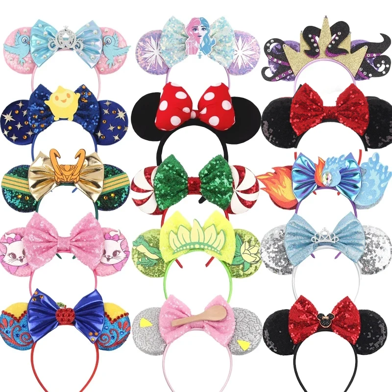 Cute New Mickey Mouse Ears Headband Kid Adult Festival Party Sequins 5"Bow Headband Women Baby Girl Party Hair Accessories