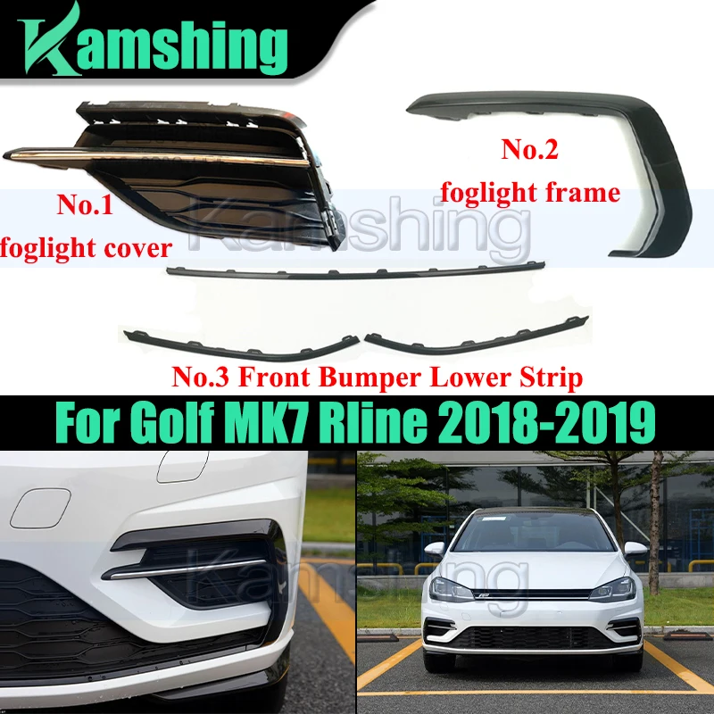 

Рамка противотуманной фары переднего бампера для Golf MK7 Rline 2018-2019, накладка на противотуманную фару, нижние декоративные полосы переднего бампера