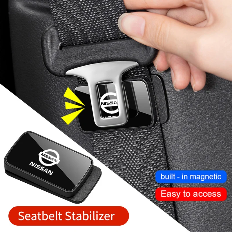 Soporte magnético para cinturón de seguridad de coche, hebilla estabilizadora, accesorio para Nissan Qashqai Nismo Tiida Teana Skyline Juke x-trail Almera, 1/2 Uds.