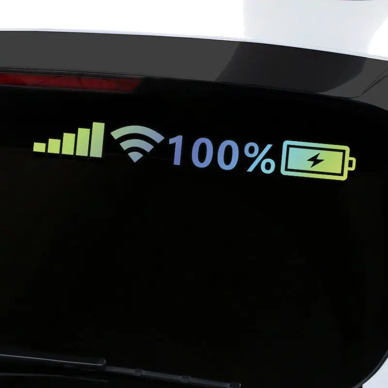 Car Vinyl Reflective Stickers Wifi Battery Level Signal Decals Decor Car Funny Sticker For Auto Decor Accessories - view 3