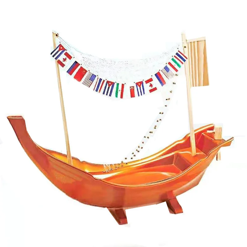 Japanese tableware, sushi plate, dragon boat sushi, dry ice plate, sushi boat platter, sashimi plate, seafood , creative