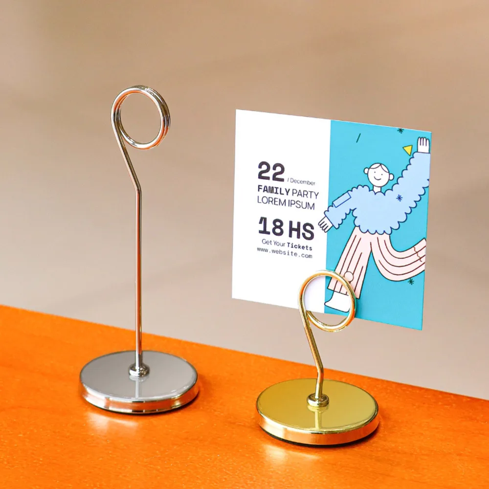 1PC Metal Memo Clip Desktop Stand Card Postcard Display Stand Label Small Card Clip Desktop Card Clip