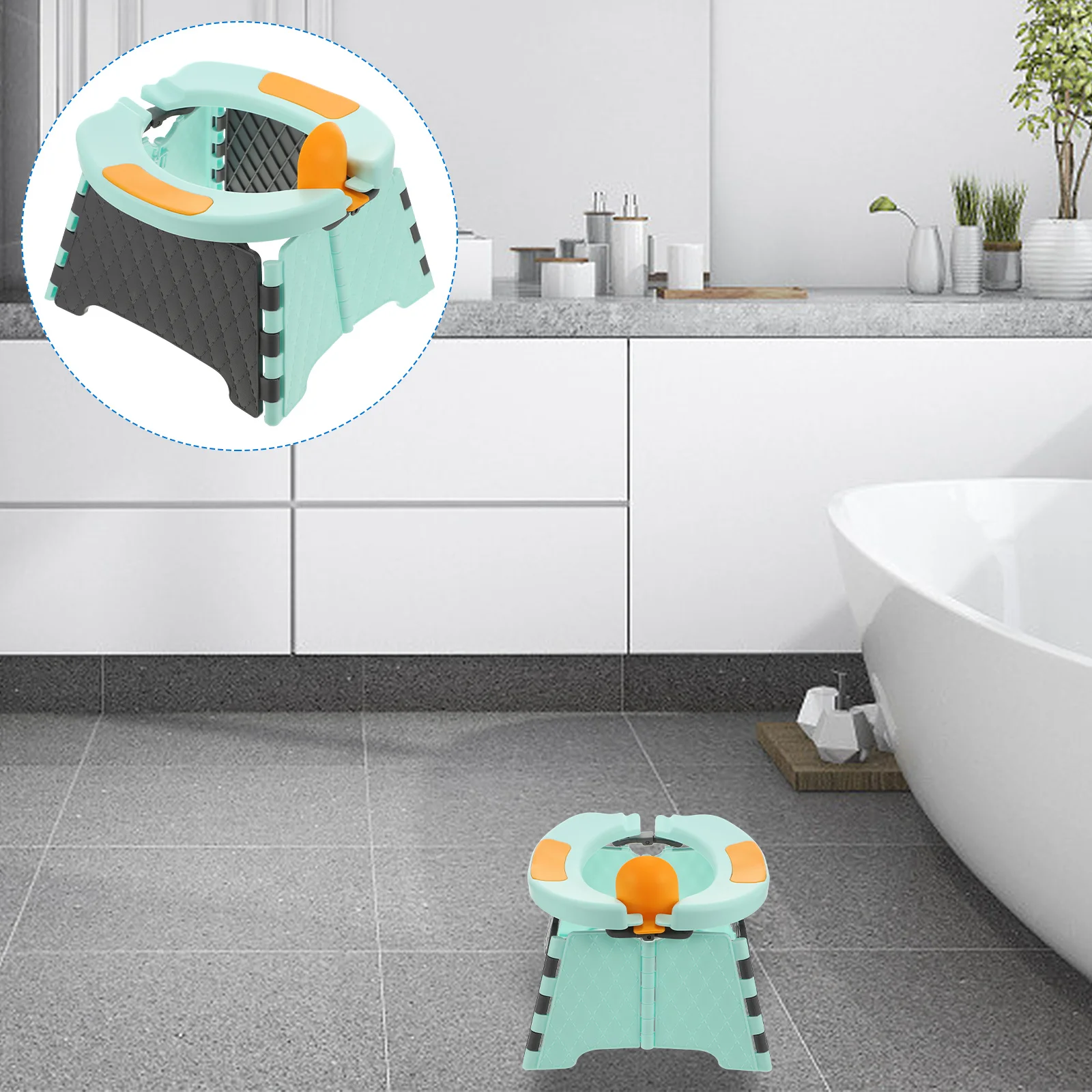 مجموعة واحدة من مقعد نونية محمول للأطفال الصغار قابل للطي، تصميم آمن ومتين من مادة البولي بروبيلين، سيارة تخييم منزلية، تستخدم هدية أعياد ميلاد الأطفال والكريسماس