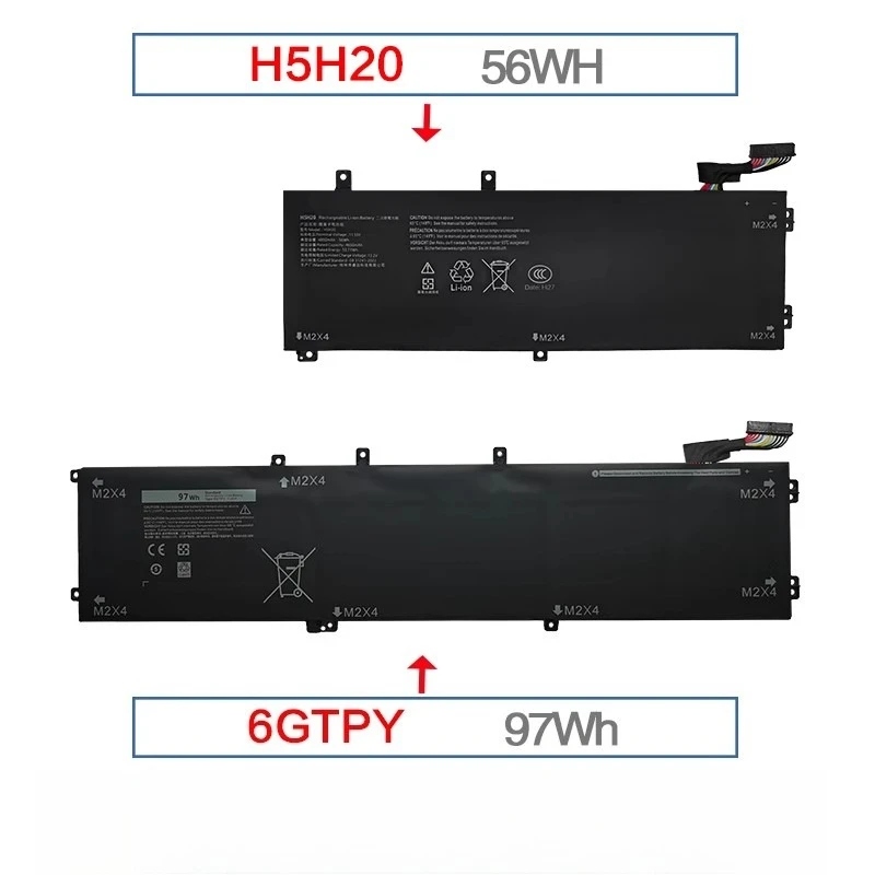 Brand New High Quality Laptop Battery 11.55V H5H20 6GTPY for DELL XPS 15 9560 9570 15-9560-D1845 Precision 05041C 5D91C M5520