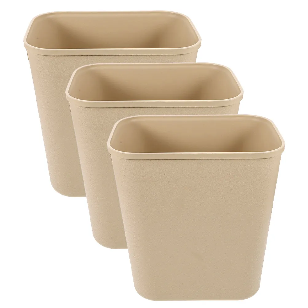3Pcs Plastic Trash Can Set Large Capacity Kitchen Garbage Can Office Wastebasket Bedroom Bathroom Living Room Household Trash