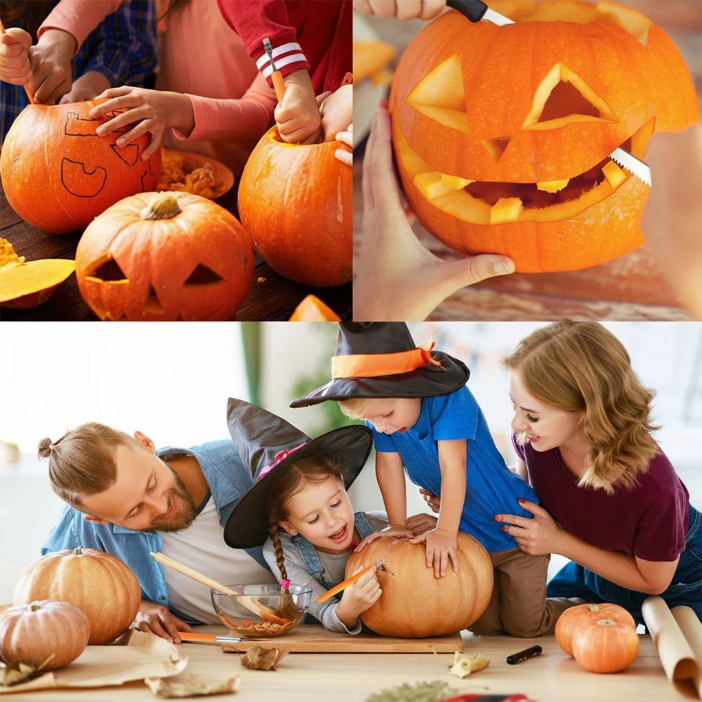 حار! 7 قطعة/المجموعة هالوين اليقطين DIY أدوات نحت سكين الفولاذ المقاوم للصدأ الفاكهة طبق نحت أداة مجموعة #3