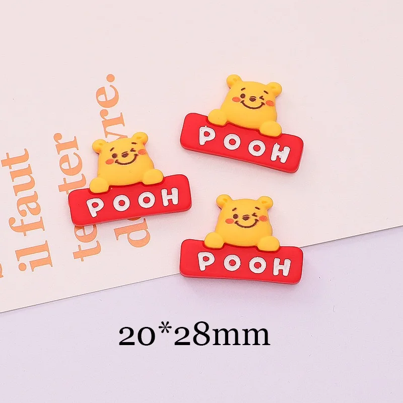 10 Pcs New Disney Cartoon Winnie Bear Bee Series Resin Cabochon Scrapbooking DIY Jewelry Hairpin Craft Decoration Accessories