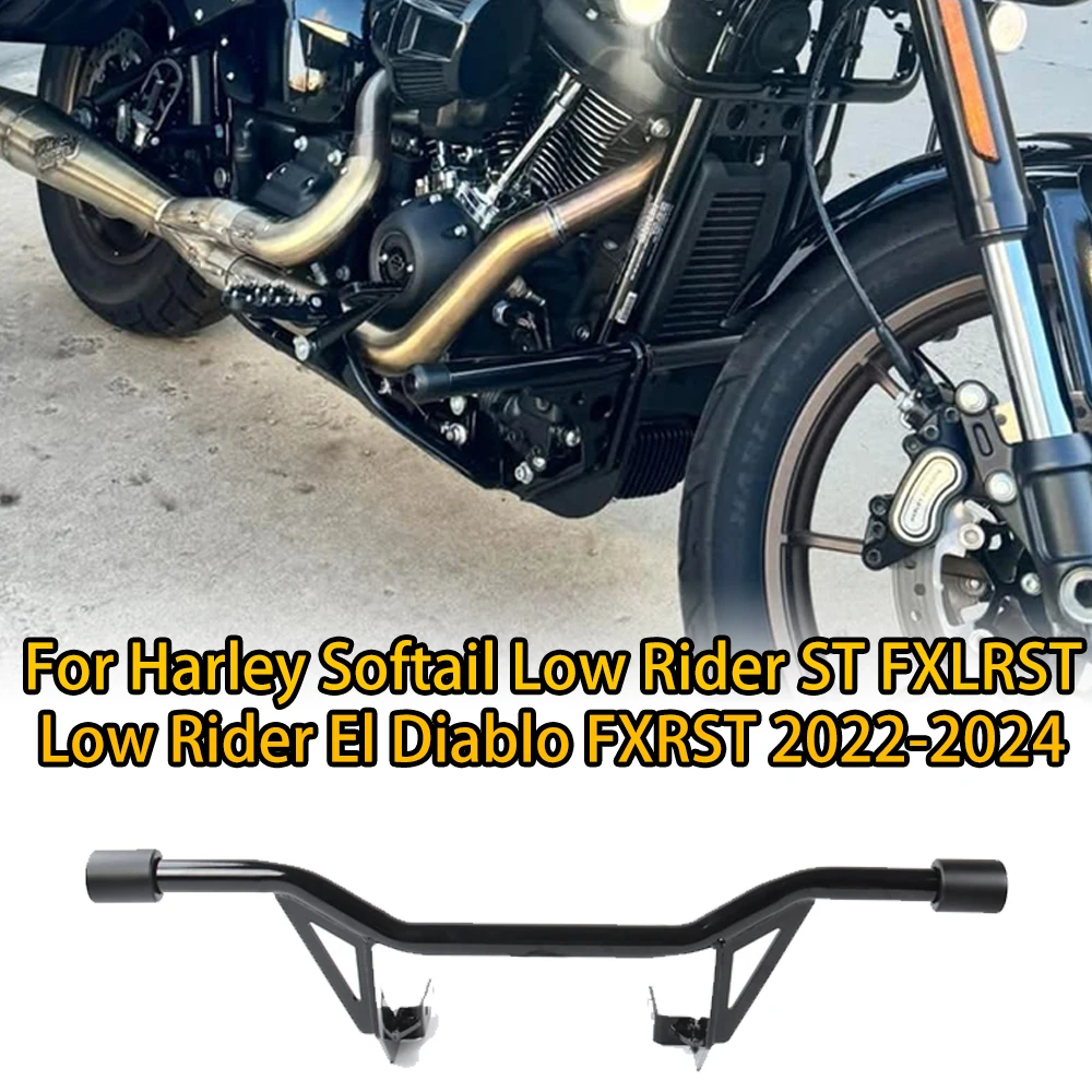 

Heavy Duty Aluminum Alloy Motorcycle Engine Guard Crash Bar for Harley Softail Low Rider ST FXLRST, Side Fairings Protector,