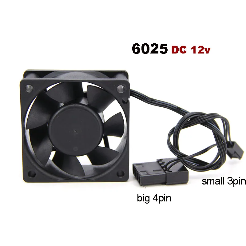 6cm 60*60*25 6025 DC 12v small 3pin big 4pin Brushless PC Cooling Fan 6cm PC Fans For Computer Case GPU CPU Cooler Radiator W28