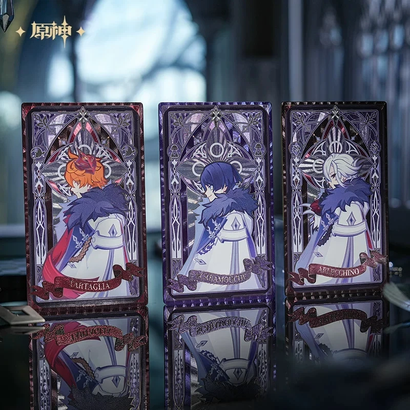 [Authentic] Frostmark and Flames of Power Series Prism CardsGenshin Collection Cards Anime Cosplay Accessories Board Game Props