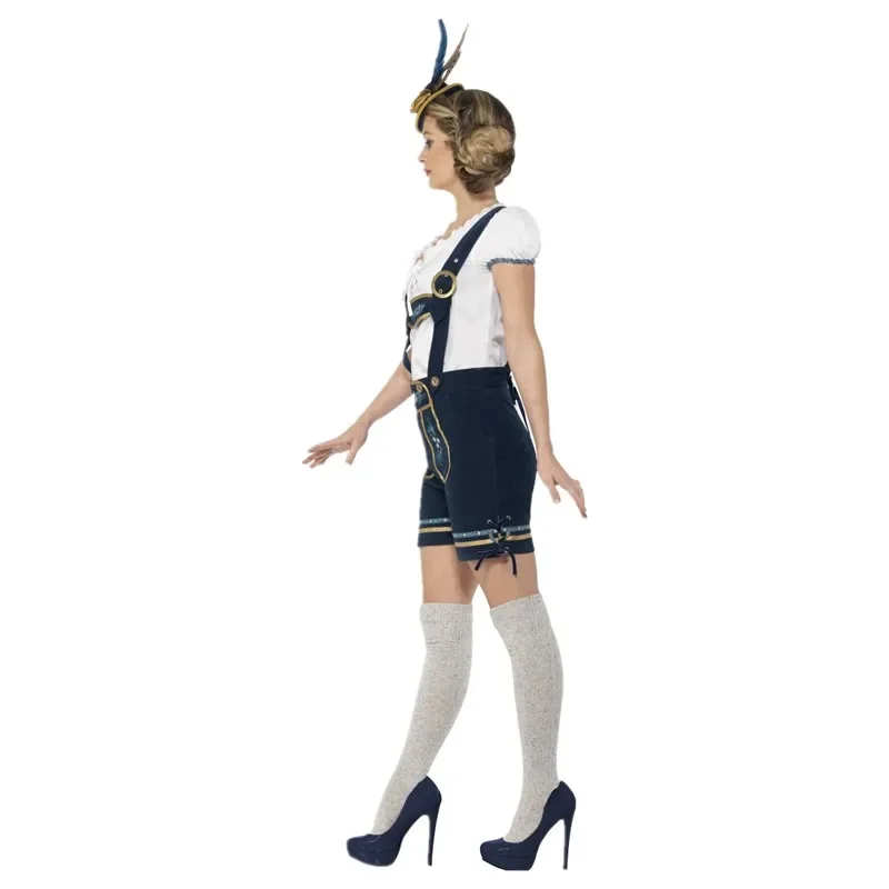 Germany Oktoberfest Festival Lederhosen Girl Bar Dirndl Dress Bavarian Wench Beer Maid Cosplay Couple Costume