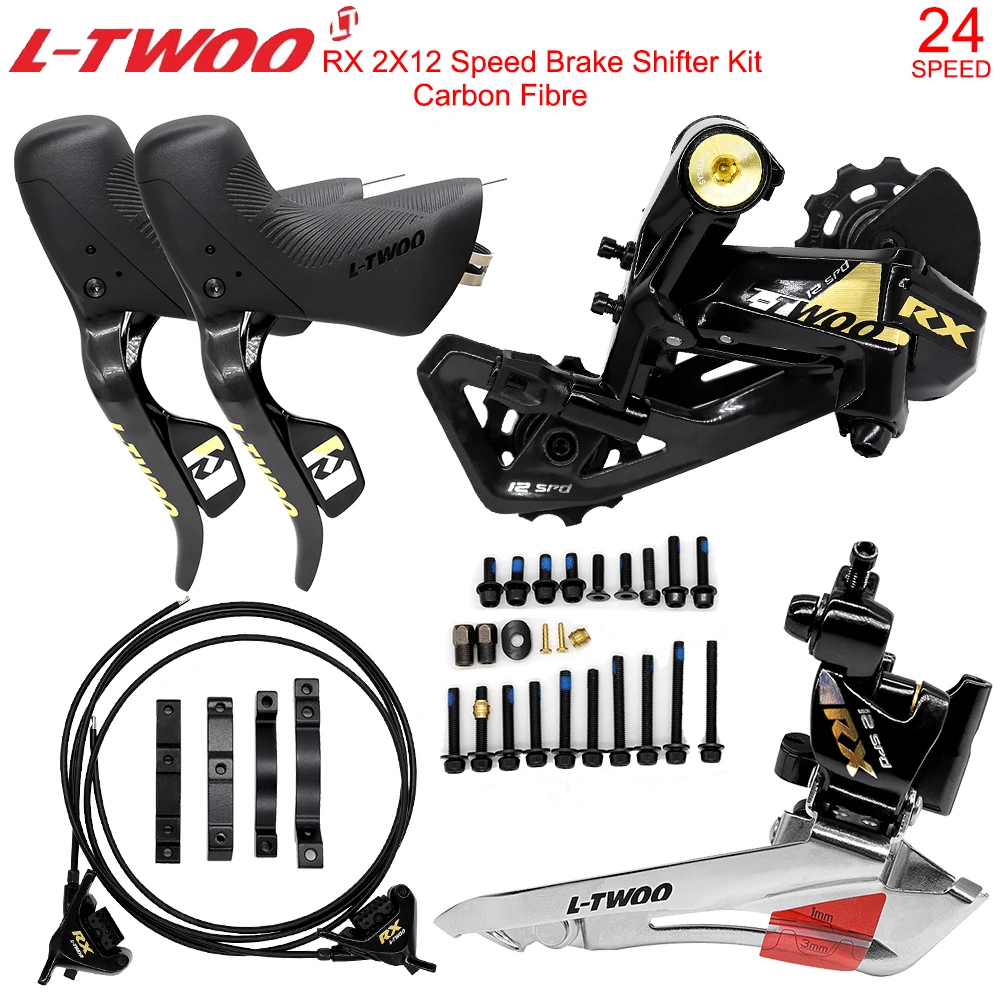 

LTWOO RX 2X12 Speed Derailleur Kit for Road Bike Hydridic Brake Shifter Lever Carbon Fibre 24s 24v Road Derailleurs Groupset