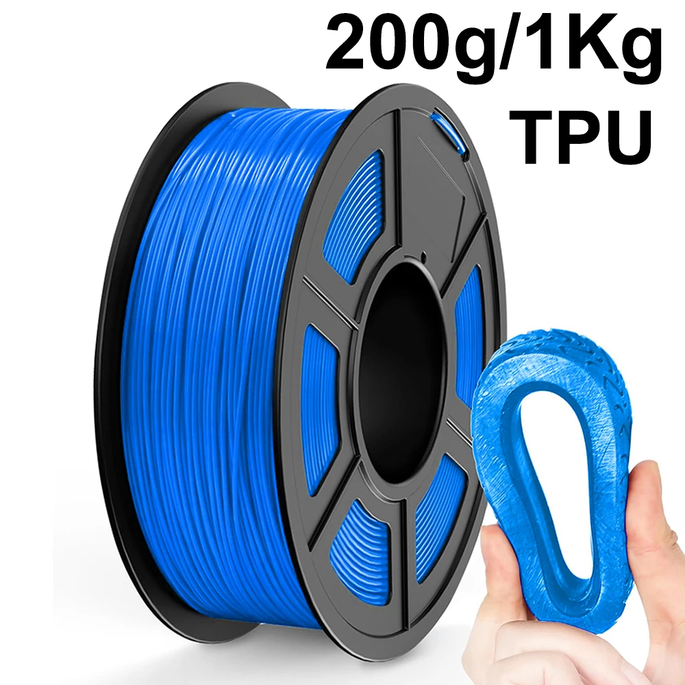 

200g/1Kg TPU Blue Flexible Filament 3D Printer Filament Printing Roll FlexMaterials tpu blue 1.75mm