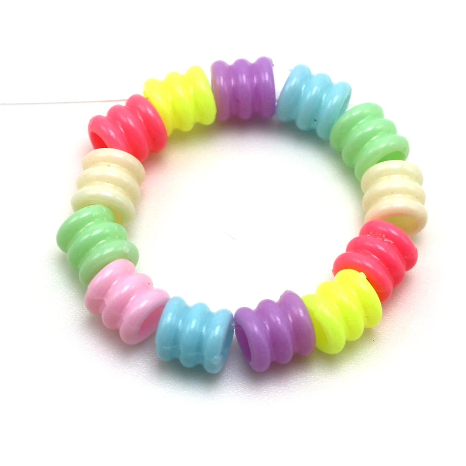 500 Mixed Pastel Color Acrylic Column Tube Beads 7X7mm With Large Hole