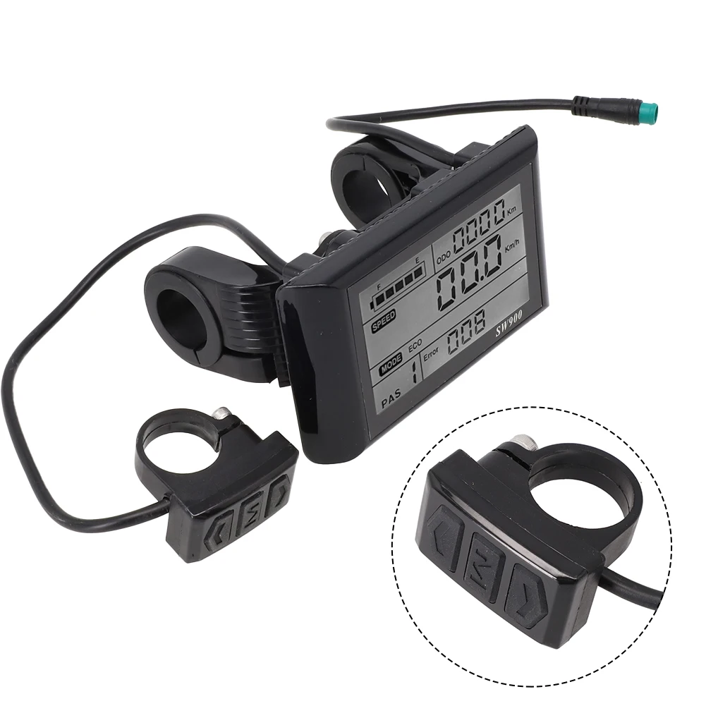 

1pcs LCD Display SW900 Waterproof 110*61mm 24/36/48V Compatible With JN Controller E-Bike Electric Bicycle Meter Control