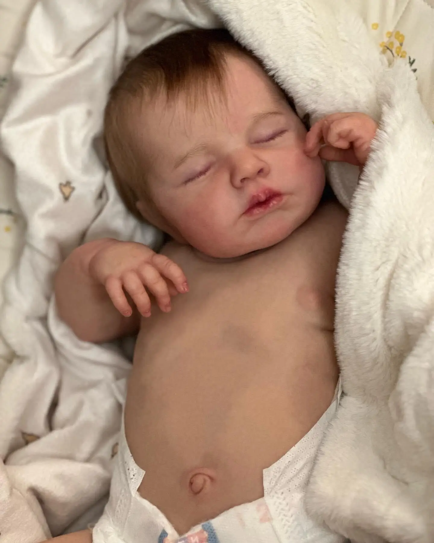 

NPK 49 см реалистичная новорожденная кукла реборн Asleep Loulou полное приятное тело 3D кожа видимые вены высокое качество ручной работы Collectib